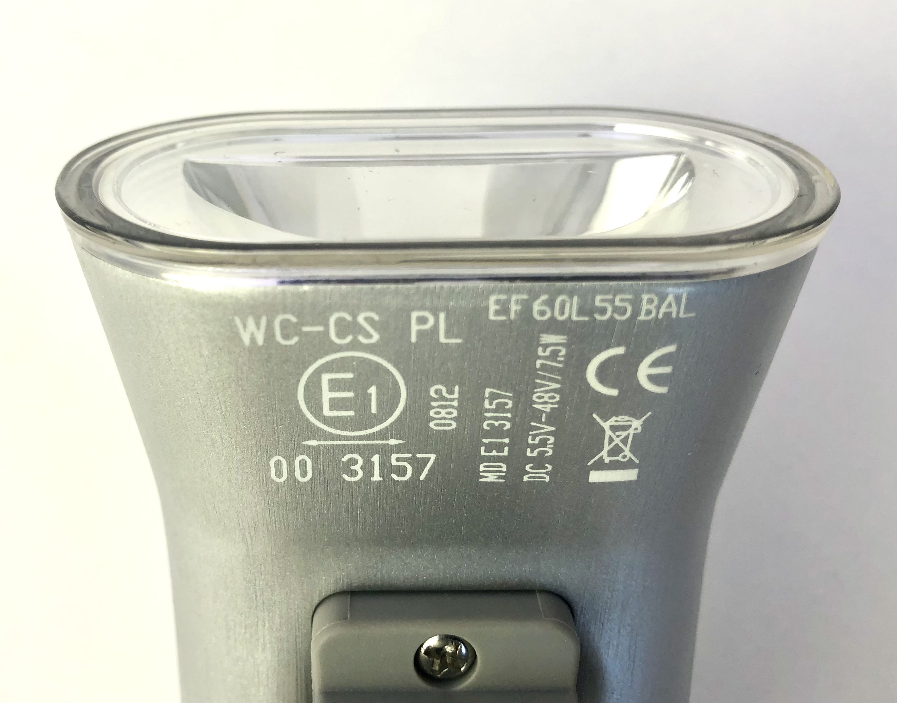 Philips LED E-Bike / Nabendynamo Frontlampe silber mit Reflektor zur Gabelmontage