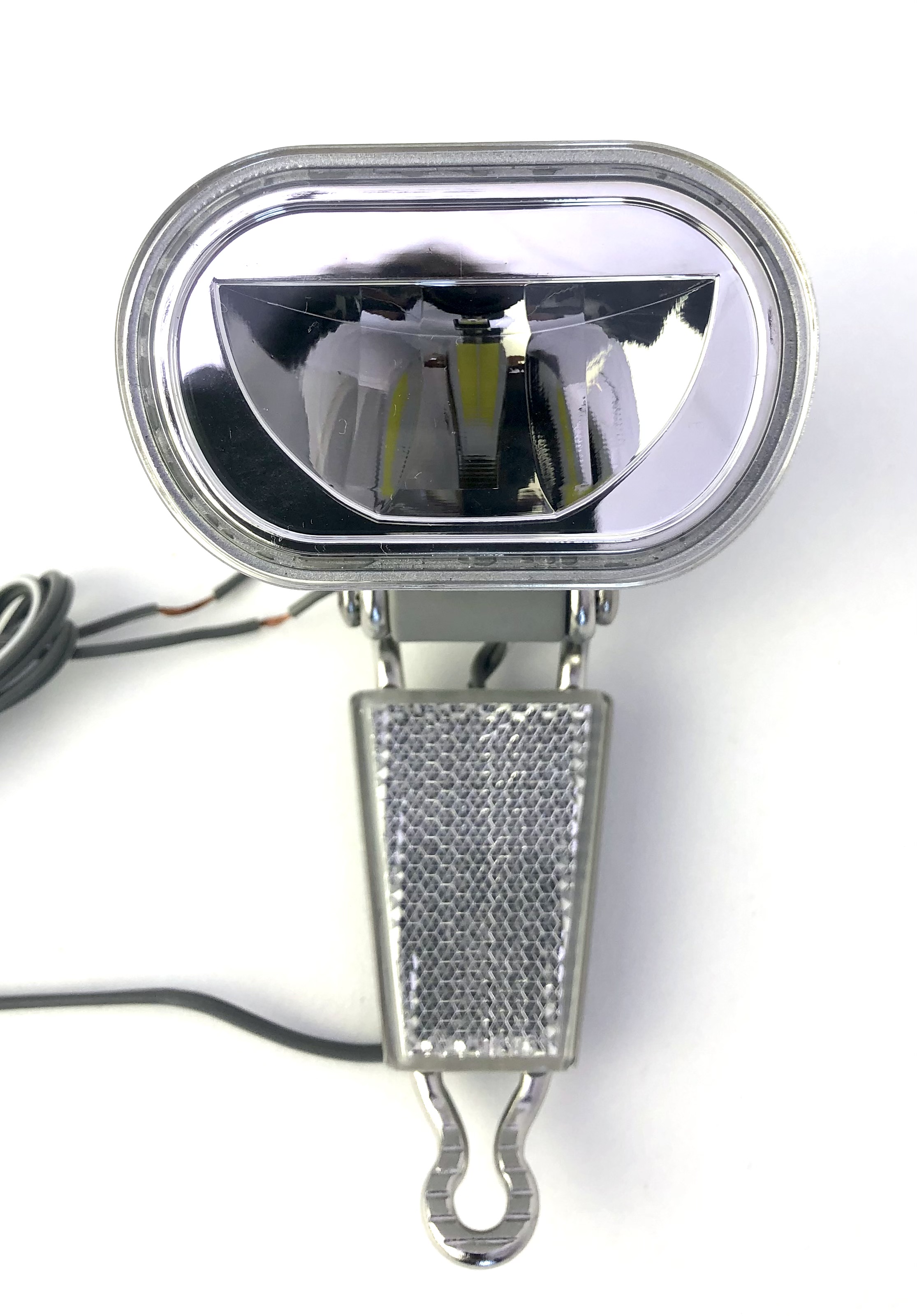 Philips LED E-Bike / Nabendynamo Frontlampe silber mit Reflektor zur Gabelmontage