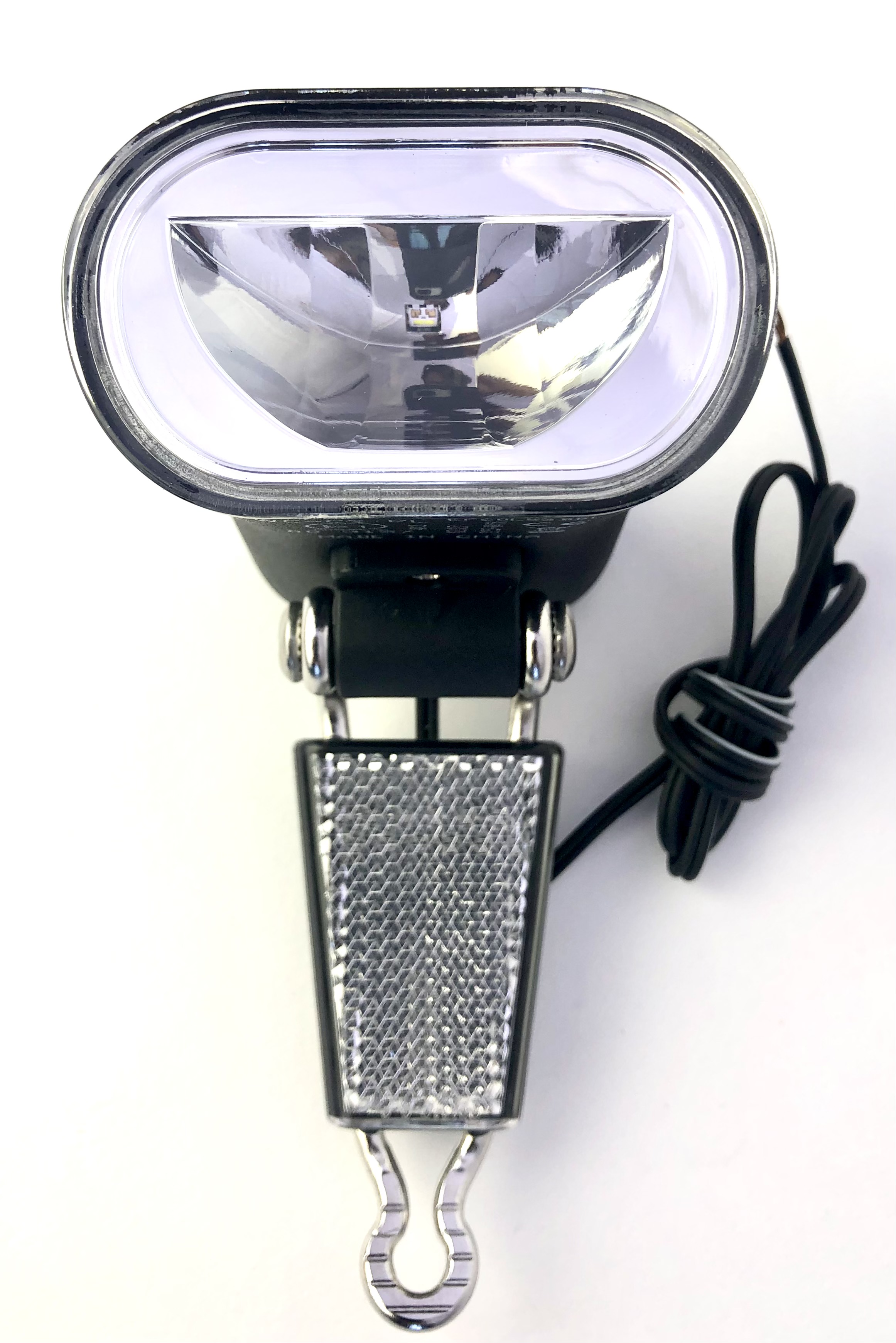 Philips LED E-Bike / Nabendynamo Frontlampe schwarz mit Reflektor zur Gabelmontage
