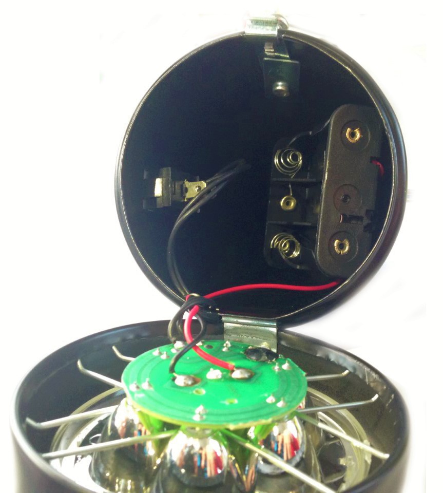 6 LED Frontlampe Batterie 80 mm schwarz