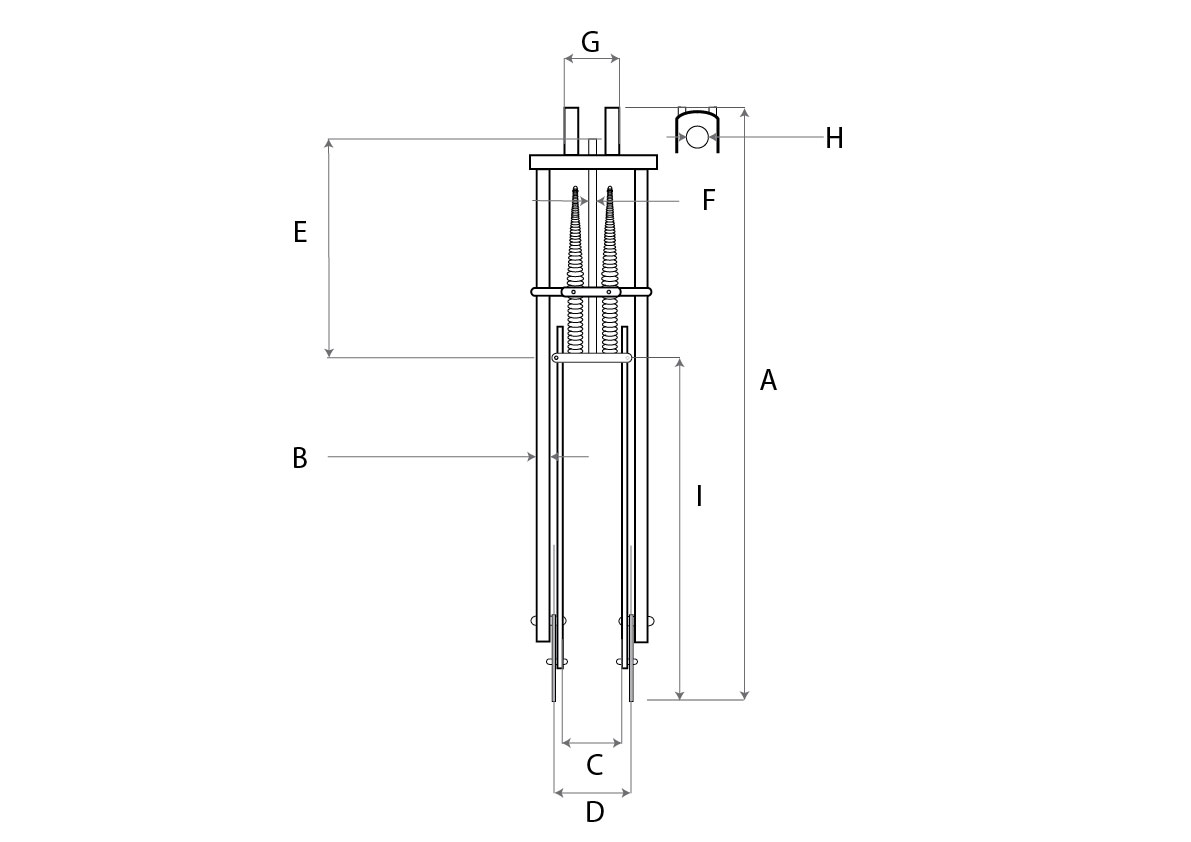 Springer Choppergabel 20-28 Zoll für Scheibenbremse 1 1/8 Schaft