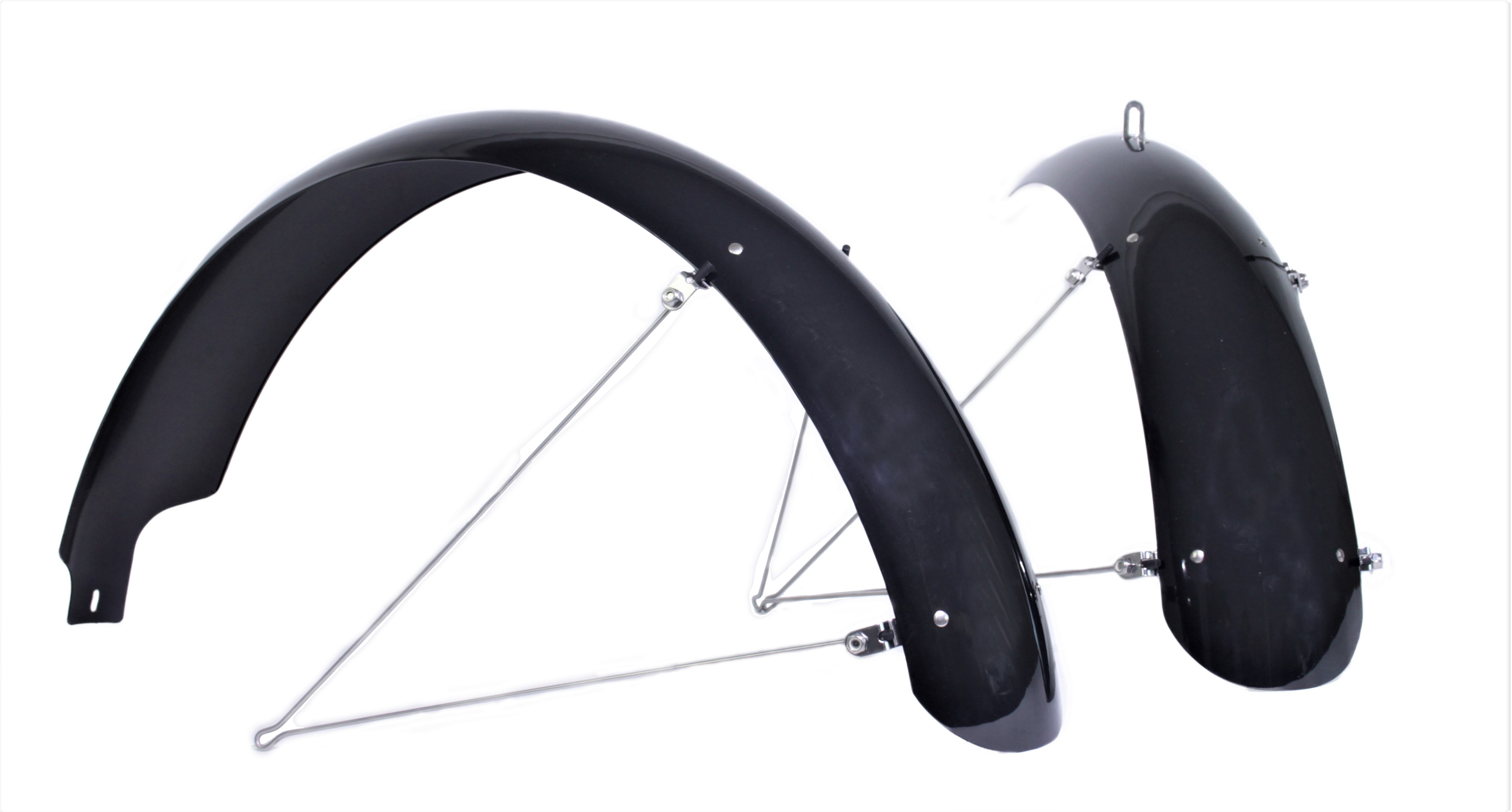 Fat Bike Kunststoffschutzbleche matt schwarz 26x4 - 4.8 124 mm breit