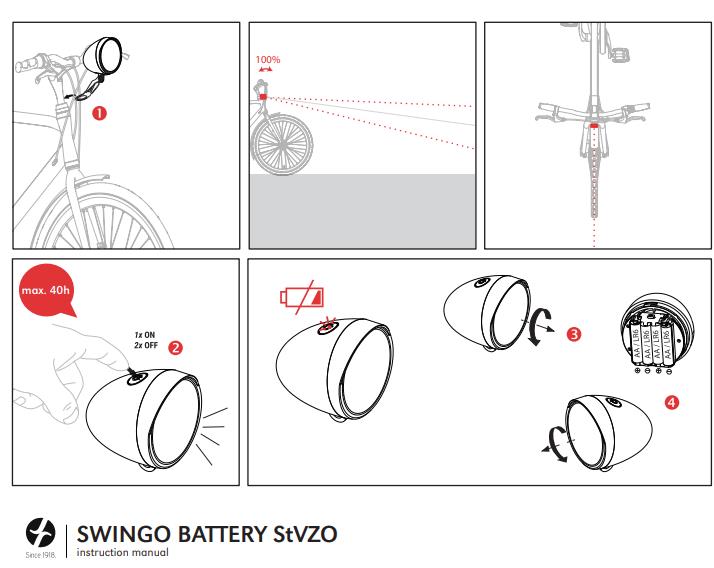 SWINGO LED Frontscheinwerfer, chrom von Spanninga