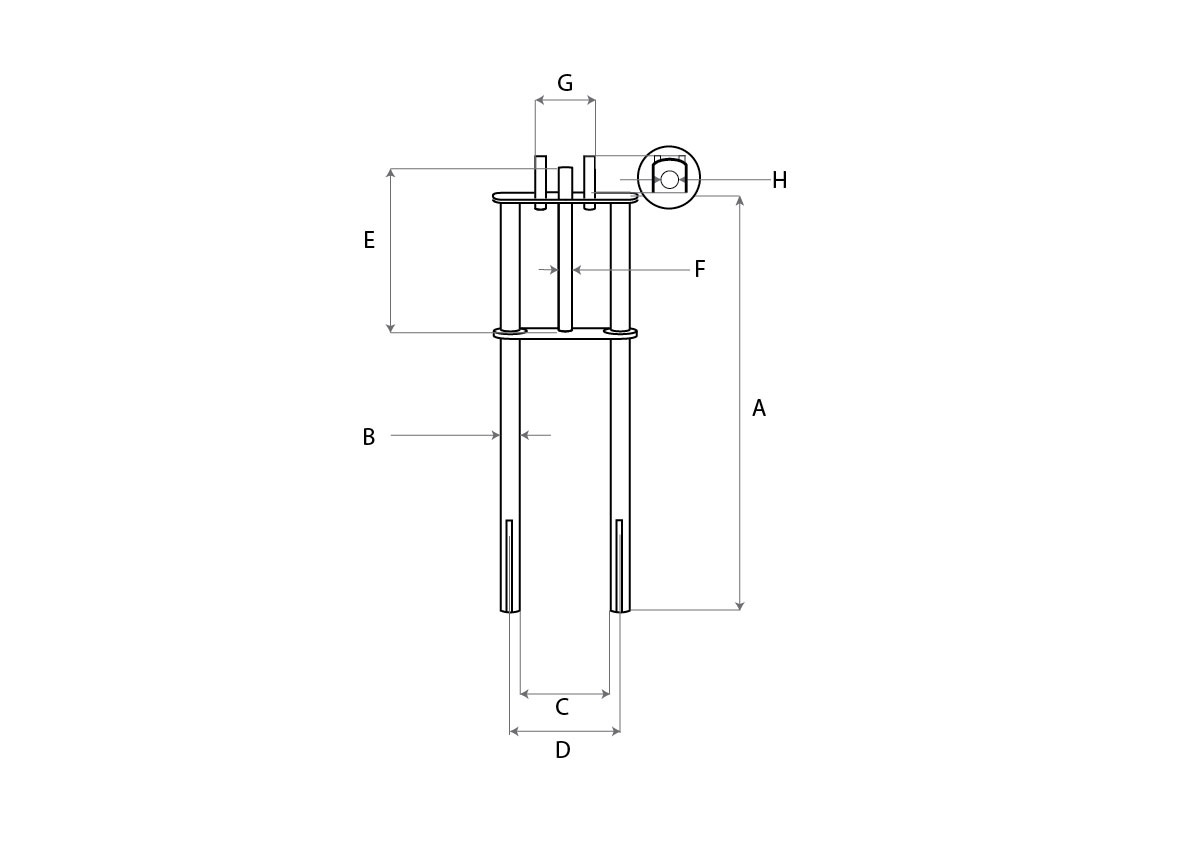 Extra breite und dicke Doppelbrückengabel, 700 mm, 50 mm, schwarz  1 1/8 Schaft