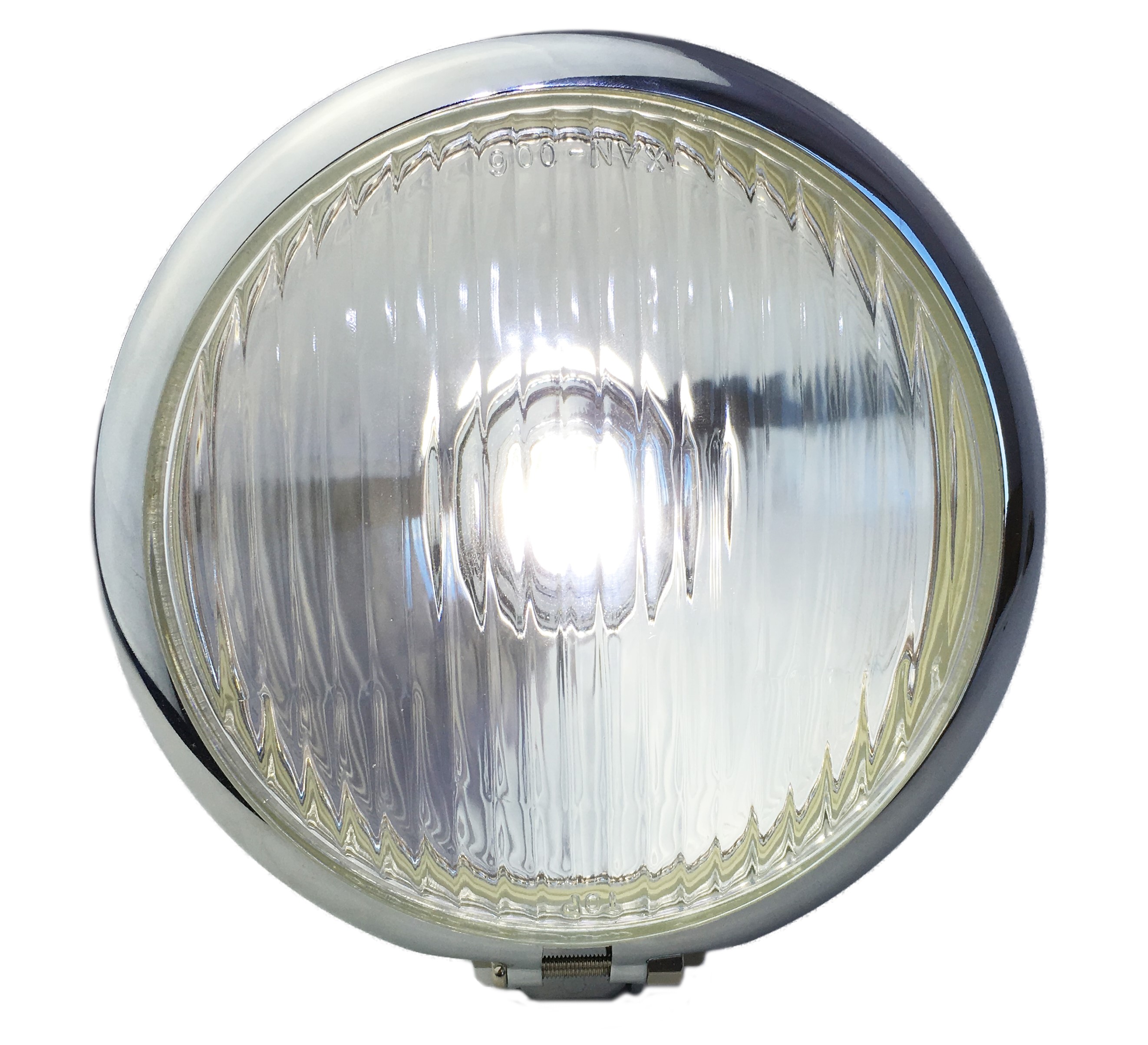 Old Bates Frontlampe LED, 15cm, verchromt Batterie