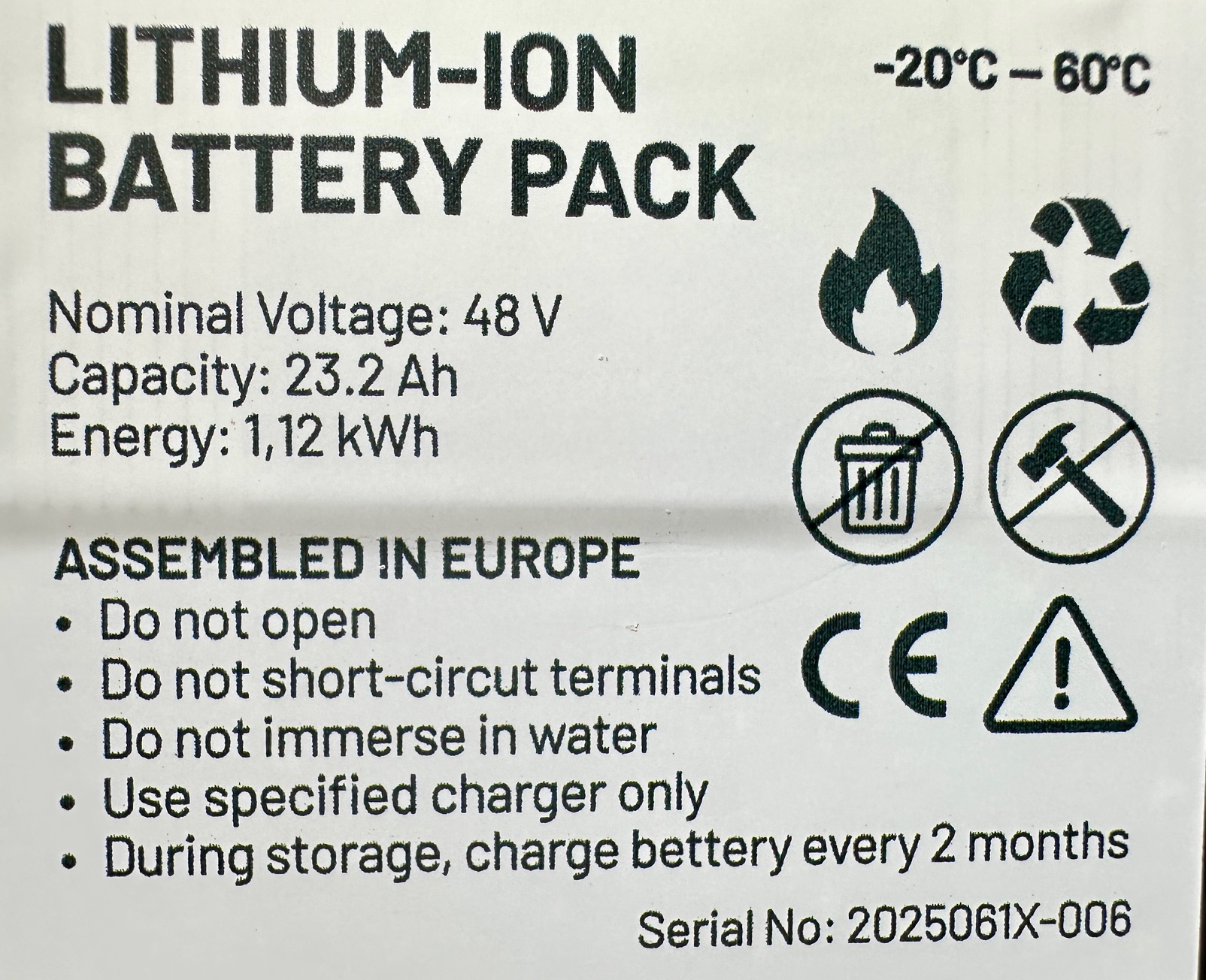 UD Silverfish Akku / Batterie 48V, 23.2 Ah, 1113 Wh