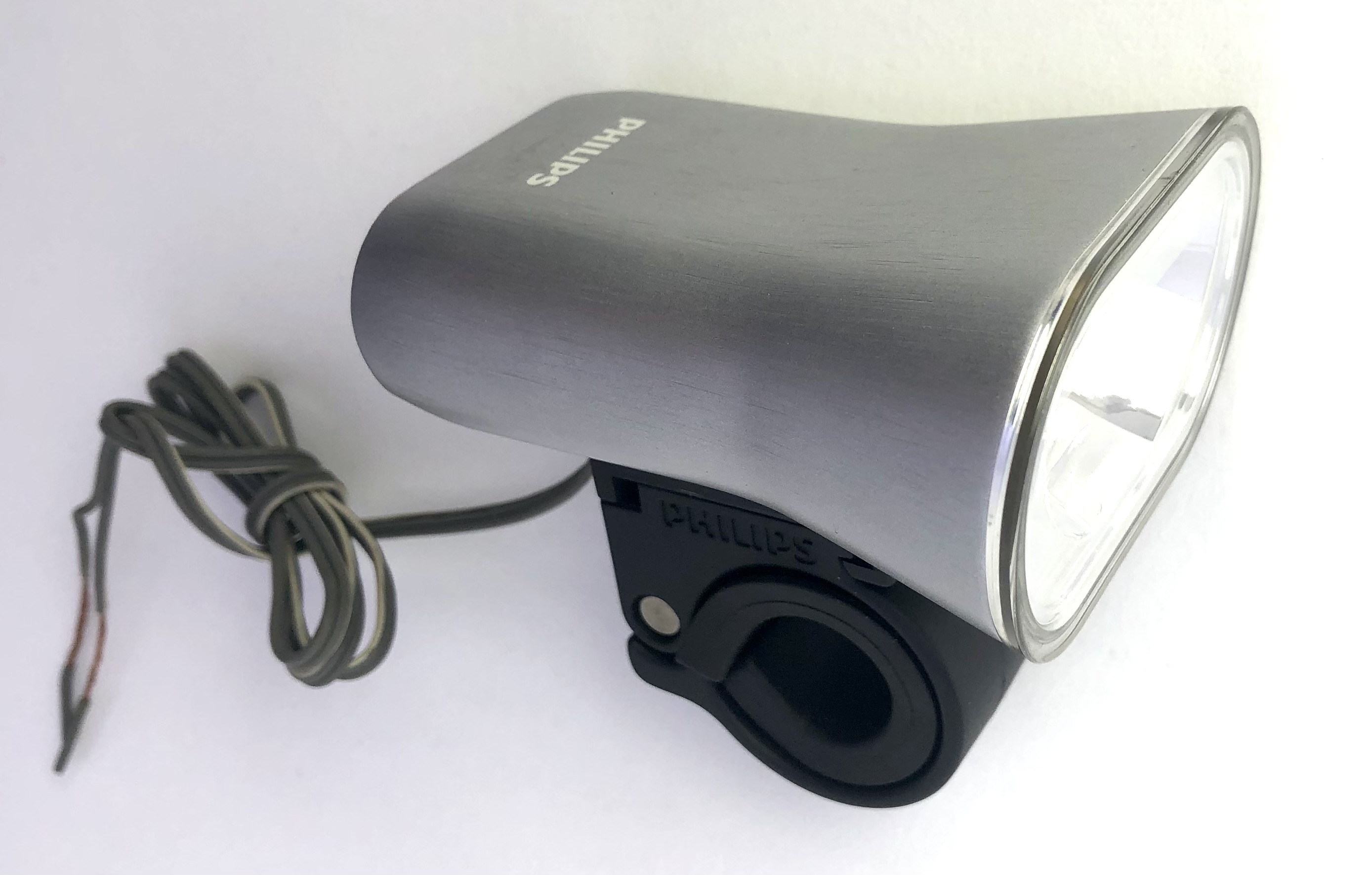Philips LED Nabendynamo / E-Bike Frontlampe silber zur Lenkermontage