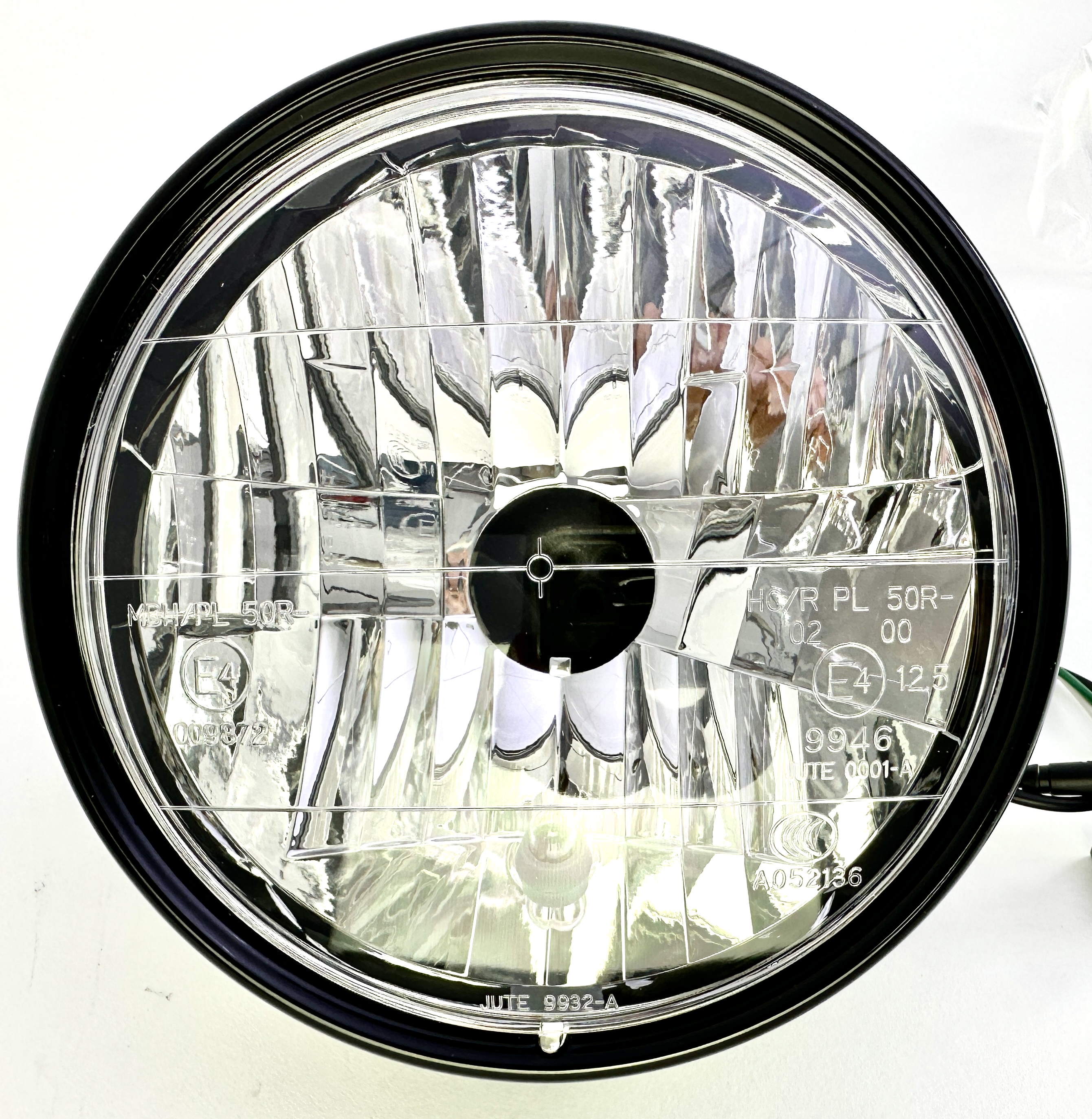 Frontscheinwerfer für Motorrad oder E-Bike 6 1/2 Zoll schwarz glänzend