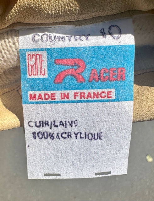 Original Gant Racer Vintage Fahrradhandschuhe beige, Größe 11